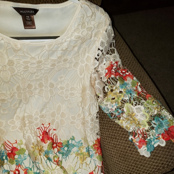 Multiples Tops - Yellow/Lace Top